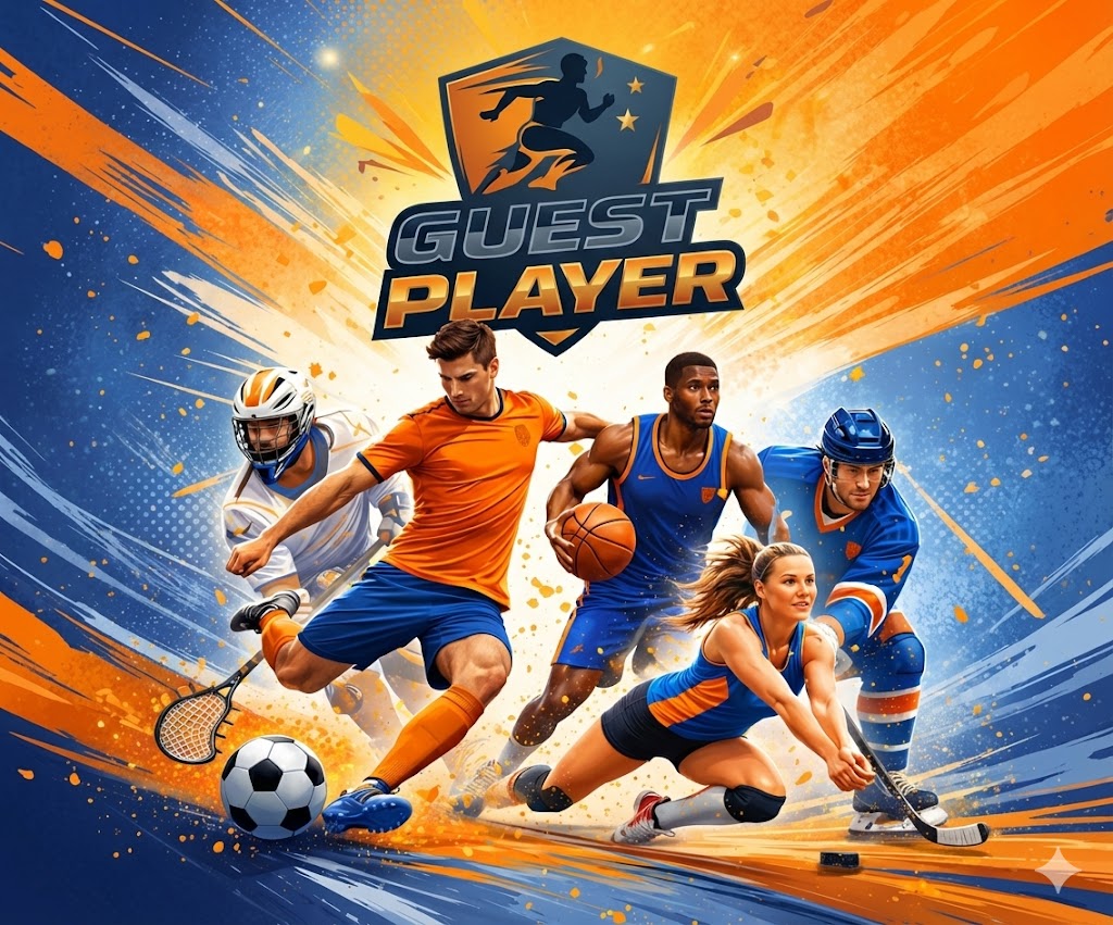 GuestPlayer — players competing in hockey, soccer, basketball, lacrosse, and baseball